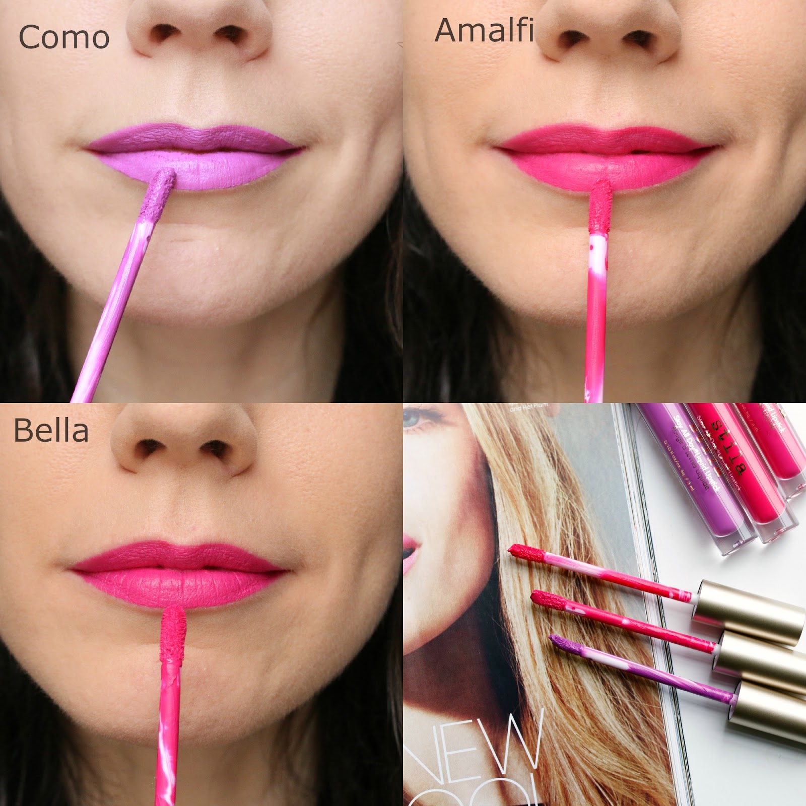 Stila liquid lipstick swatches