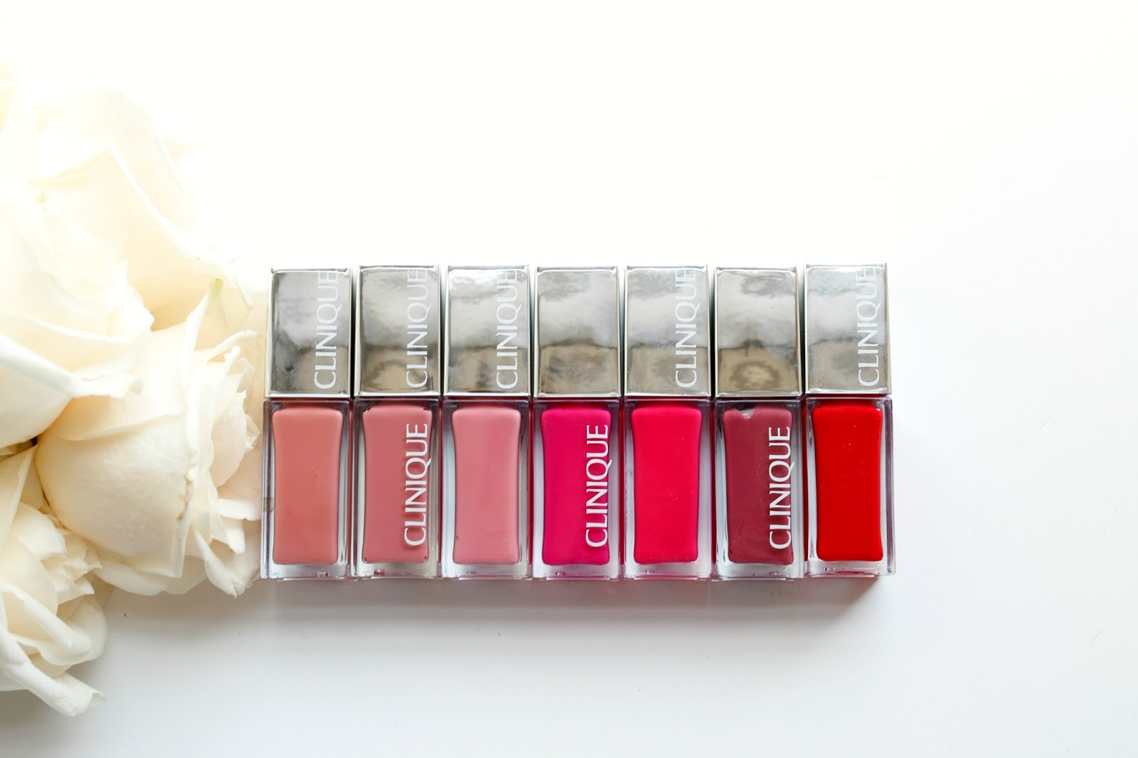 Clinique Pop Lacquer Lip Colors with Swatches. 