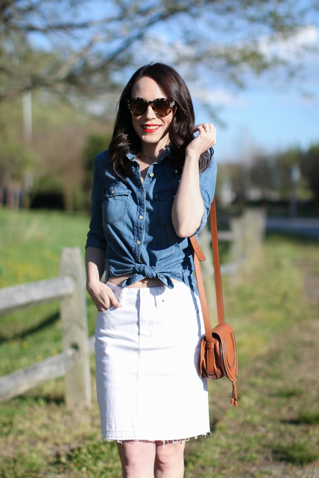 J. Crew white denim skirt