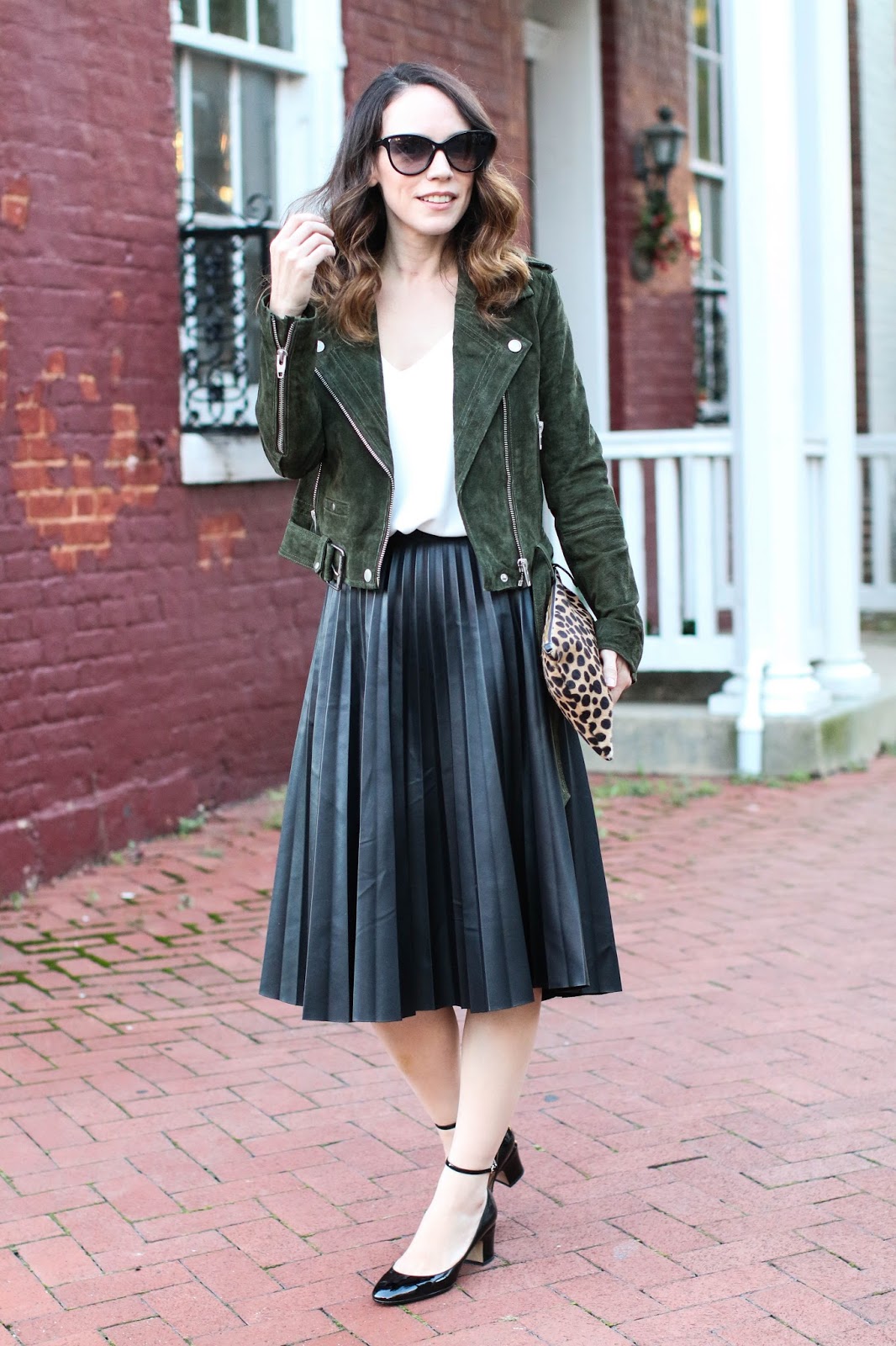How to Style a Moto Jacket With a Midi Skirt - alittlebitetc
