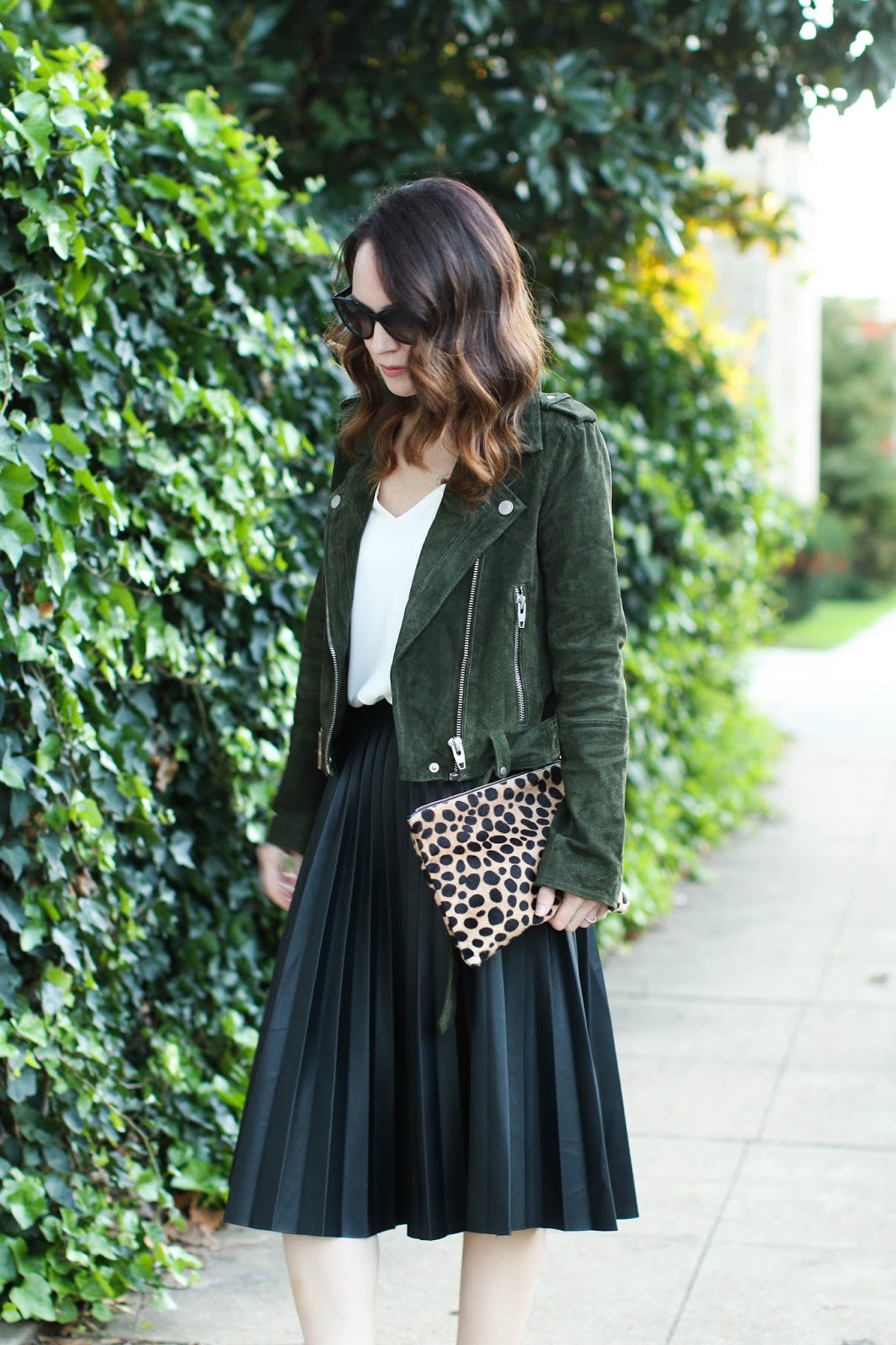 How to Style a Moto Jacket With a Midi Skirt - alittlebitetc