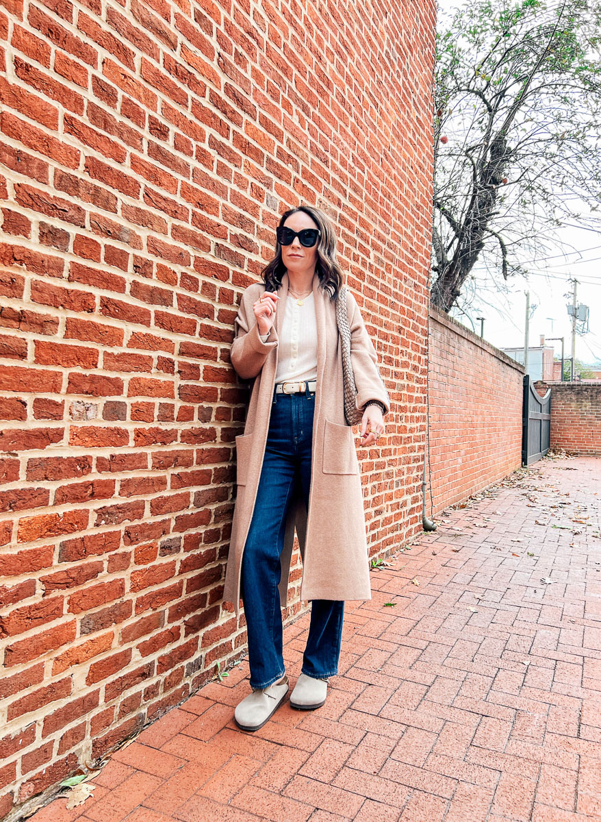 Oversized Long Cardigan Styled on a Petite Frame