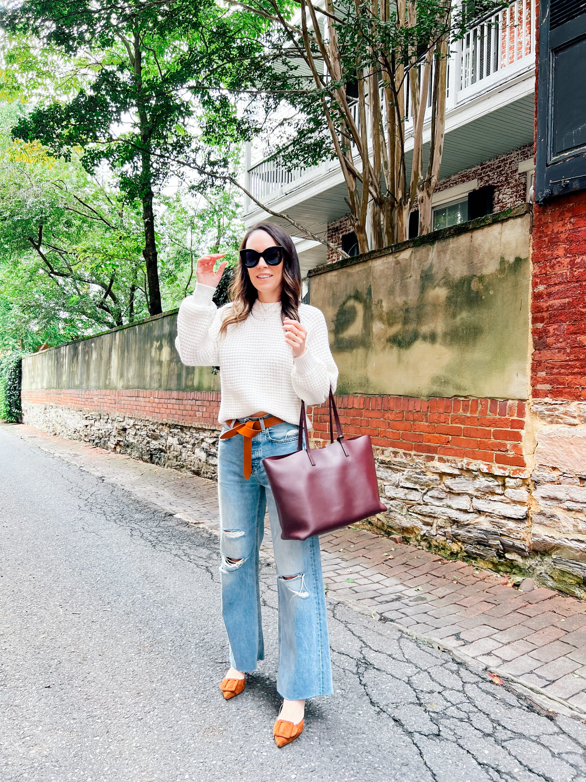 Styling Distressed Wide Leg Jeans