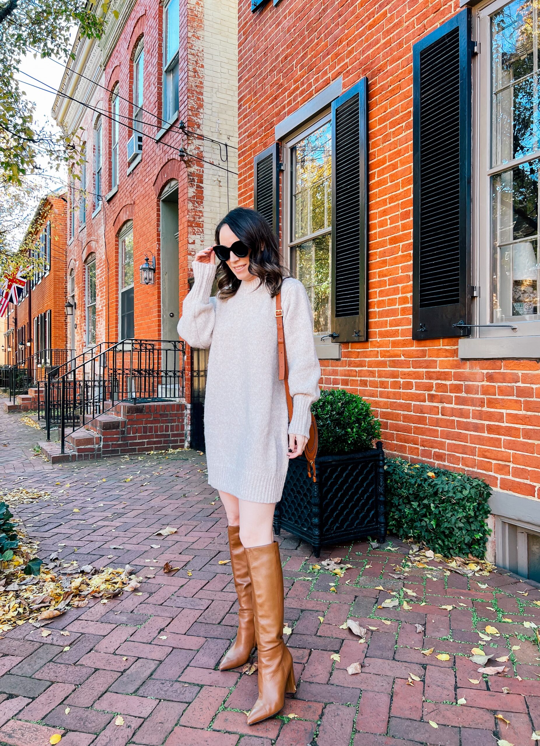 Sweater Dress with knee high boots
