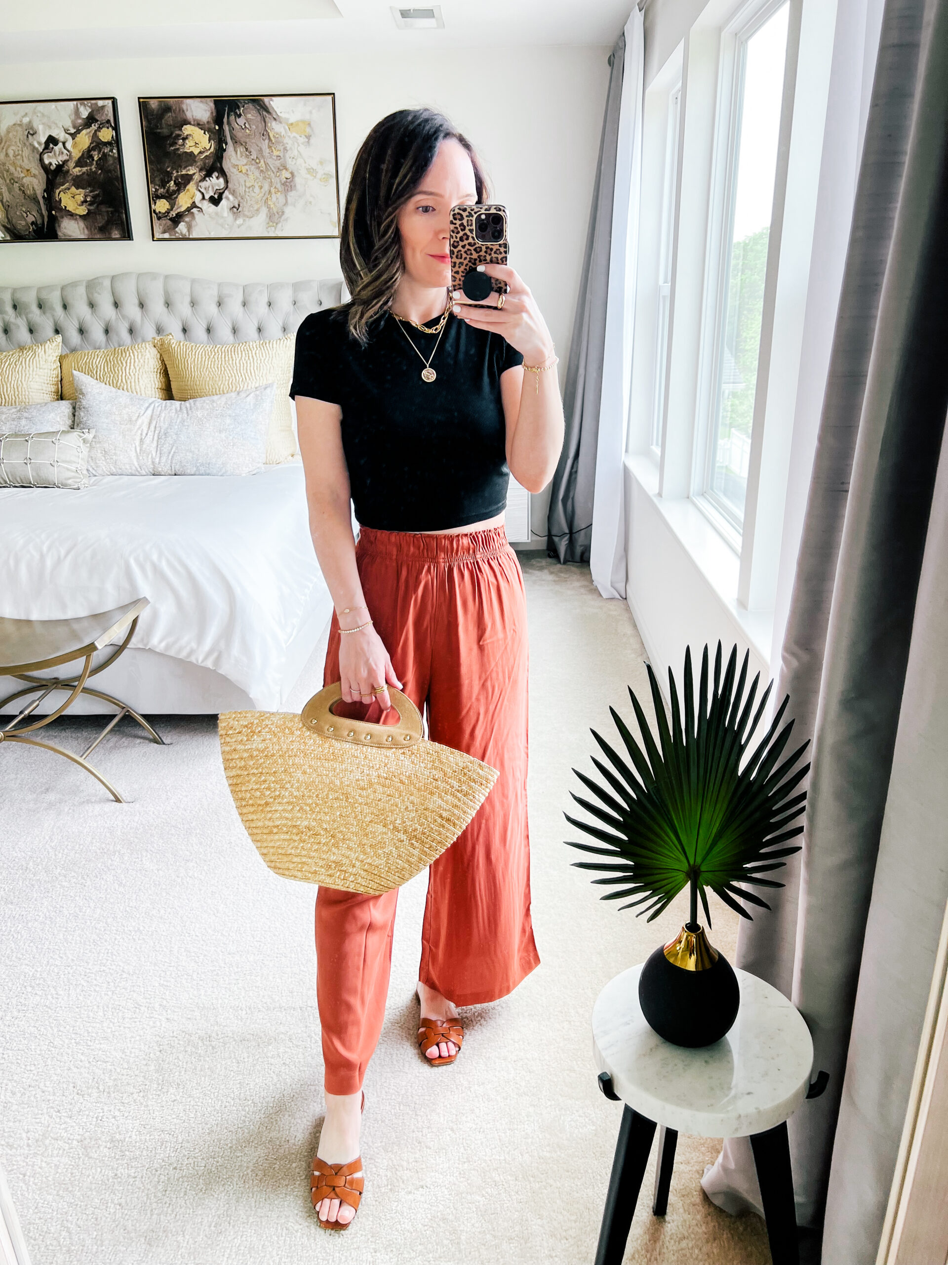 rust orange pants | May Outfit Details