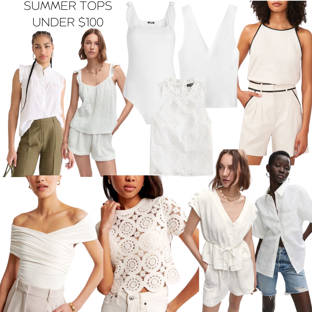 White Summer tops under $100