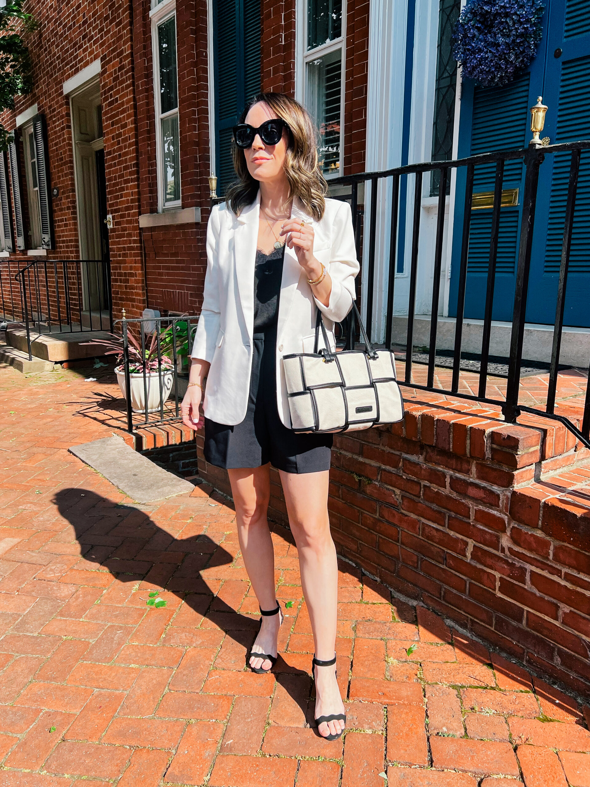White blazer and dressy shorts | Classy Summer Outfits