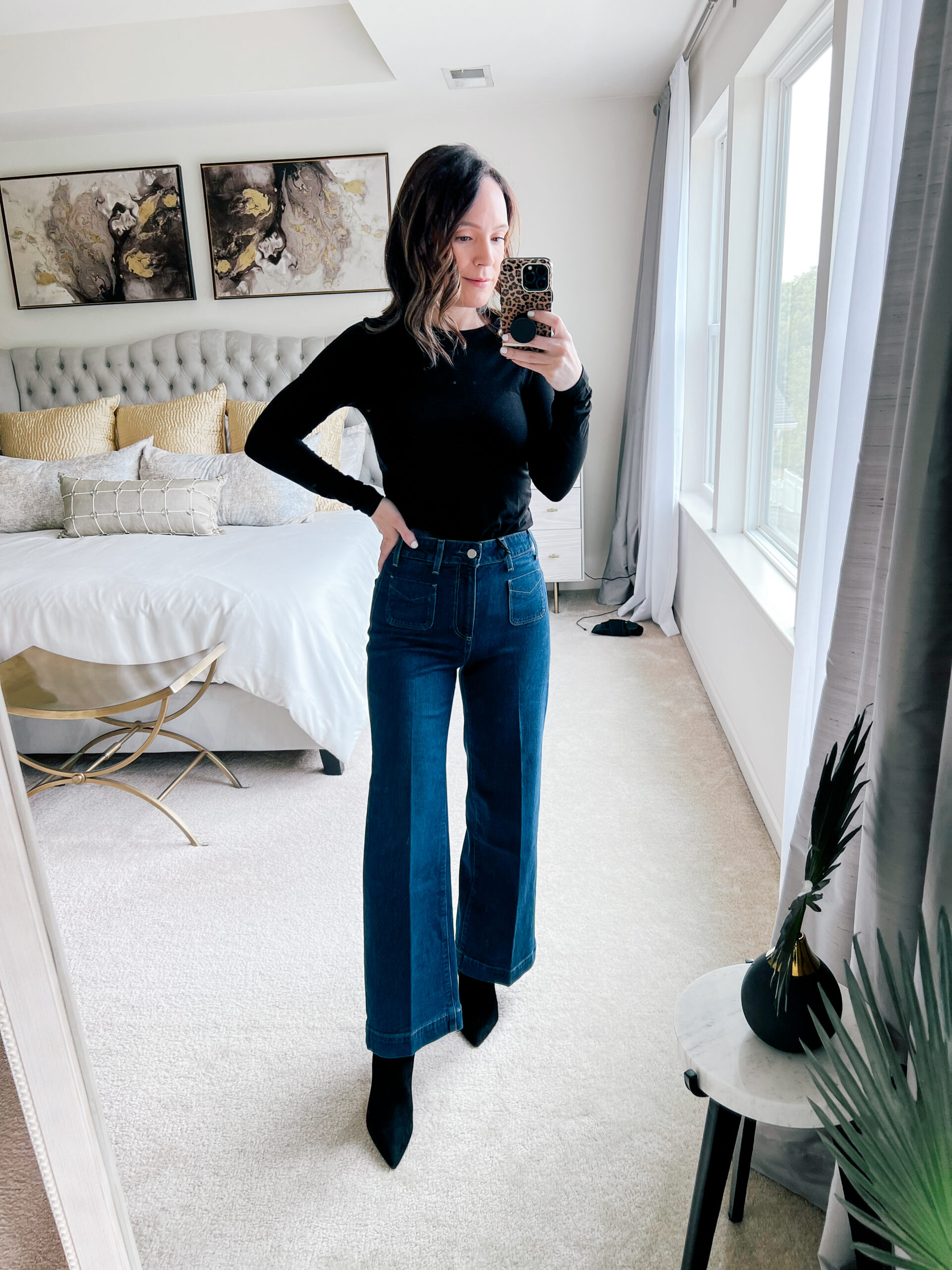 Classic Look with Wide Leg Jeans