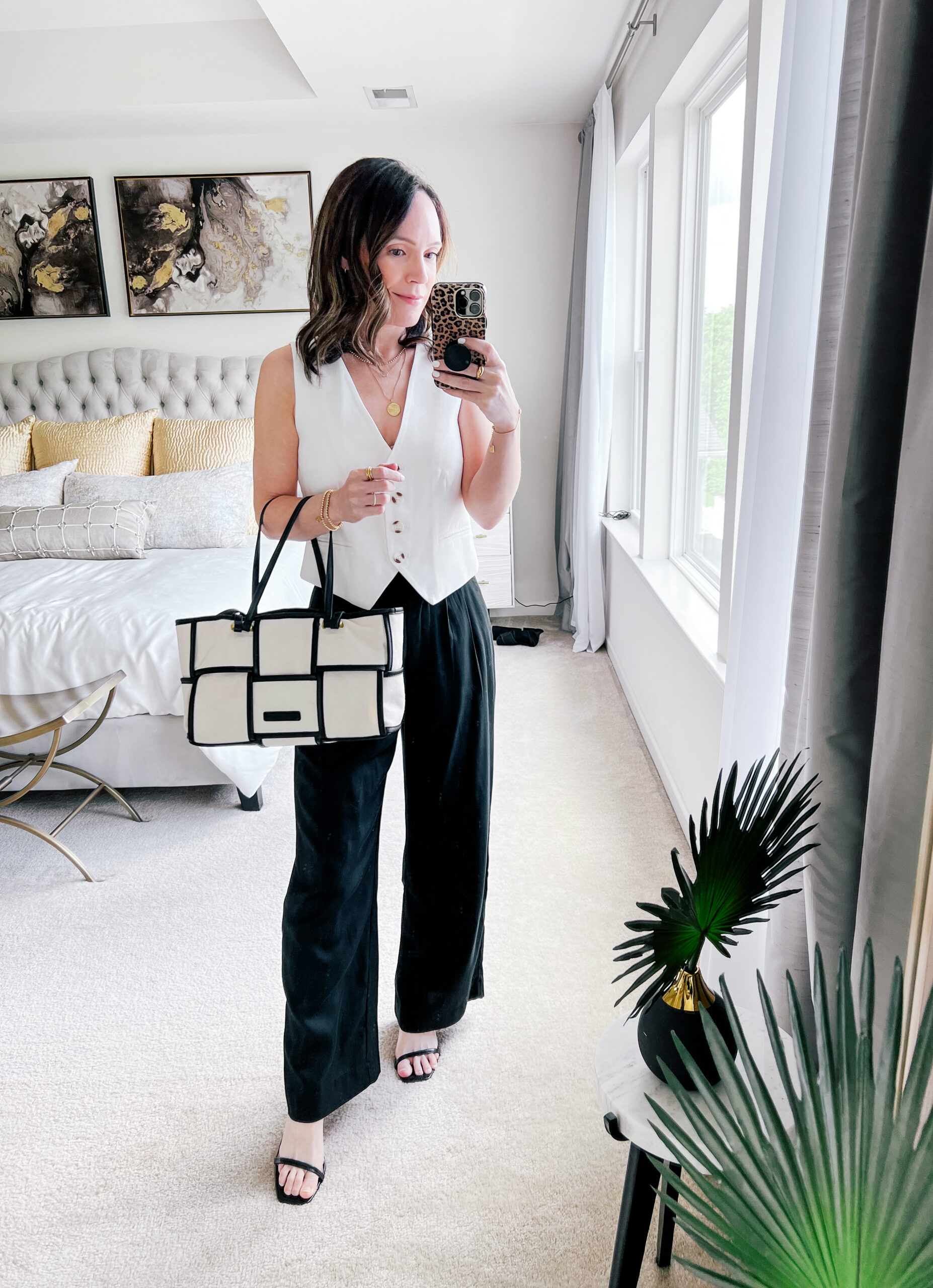 vest top and trousers outfit