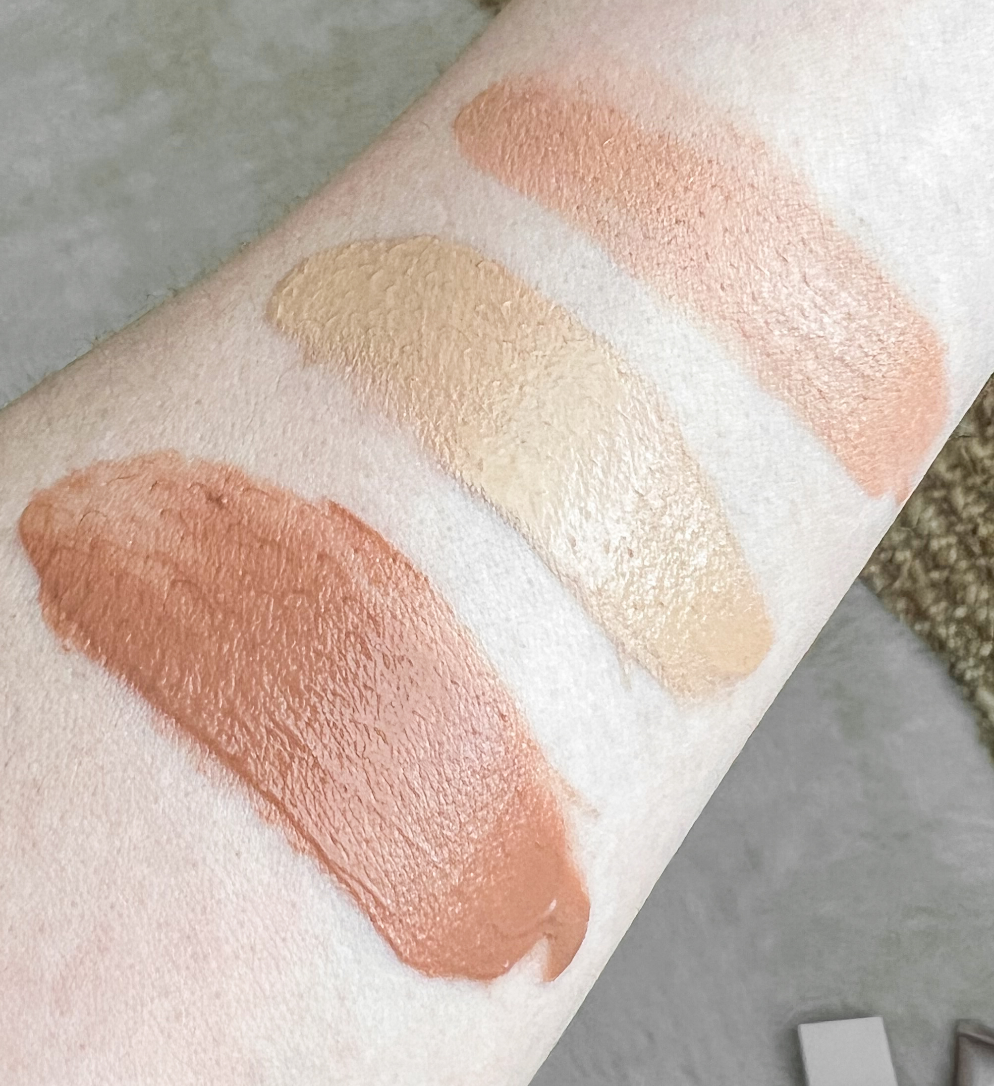 Liquid Bronzer Swatches on fair skin