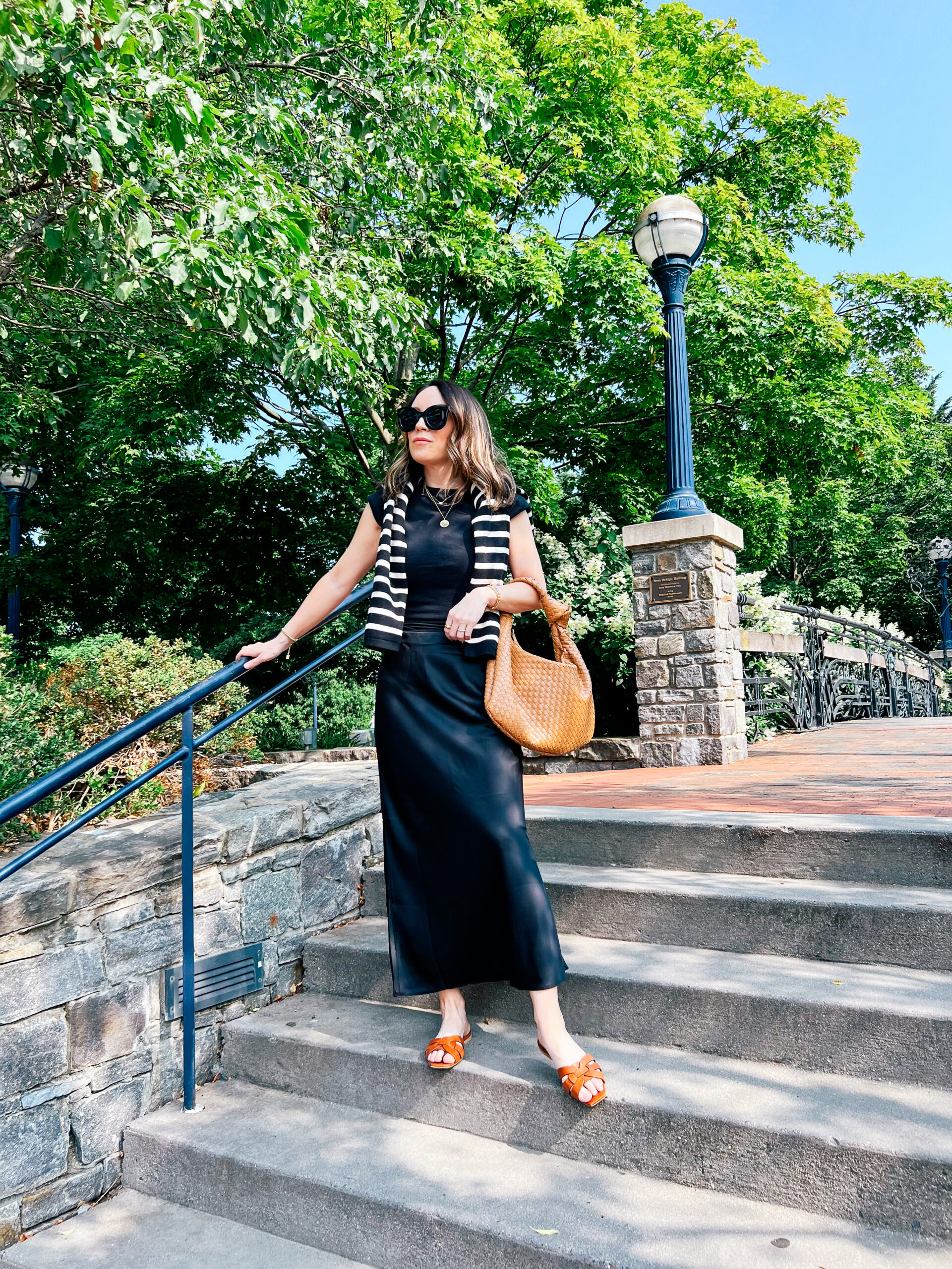Silky slip skirt and tee