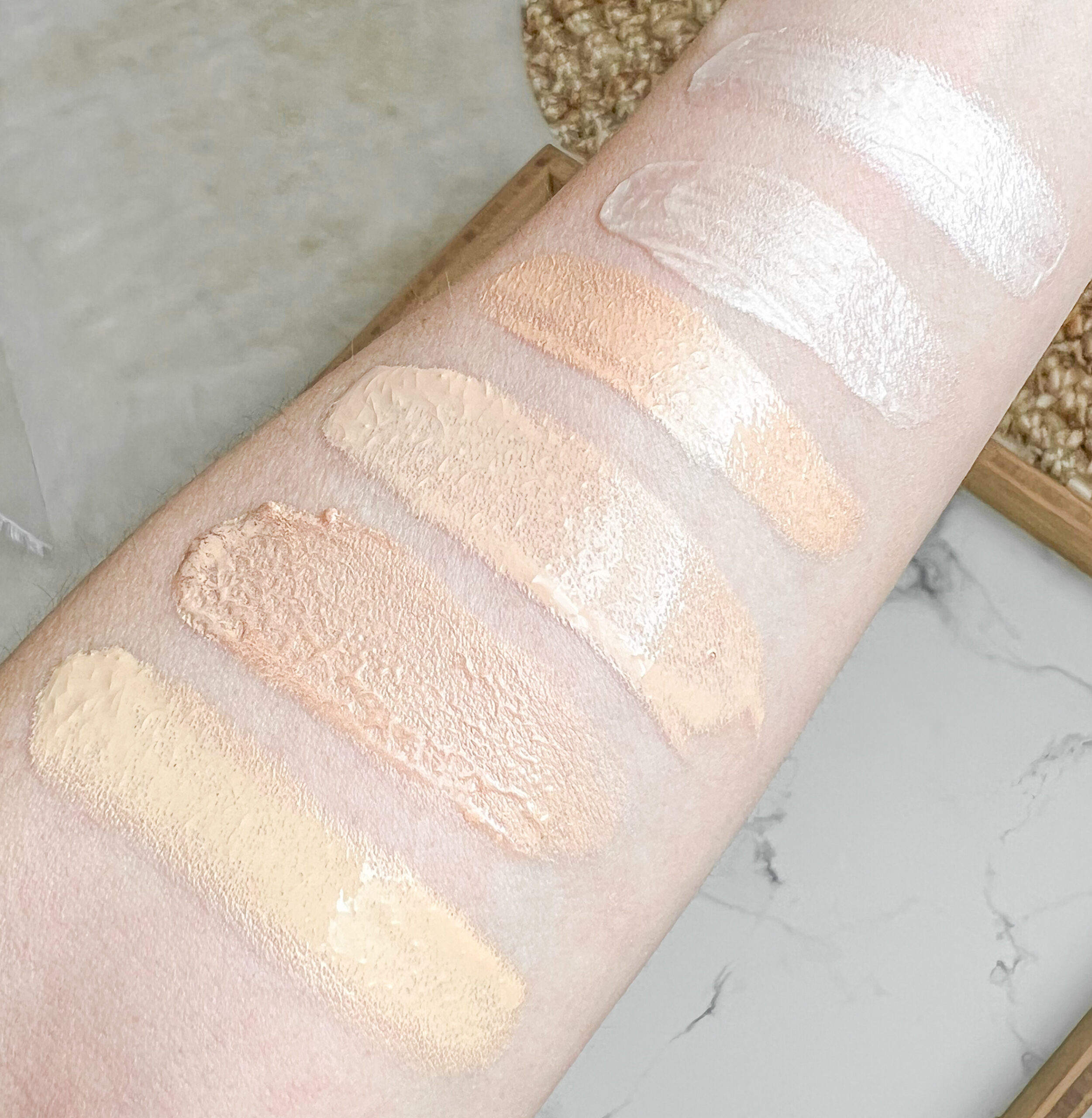 Glowy Makeup Product Swatches