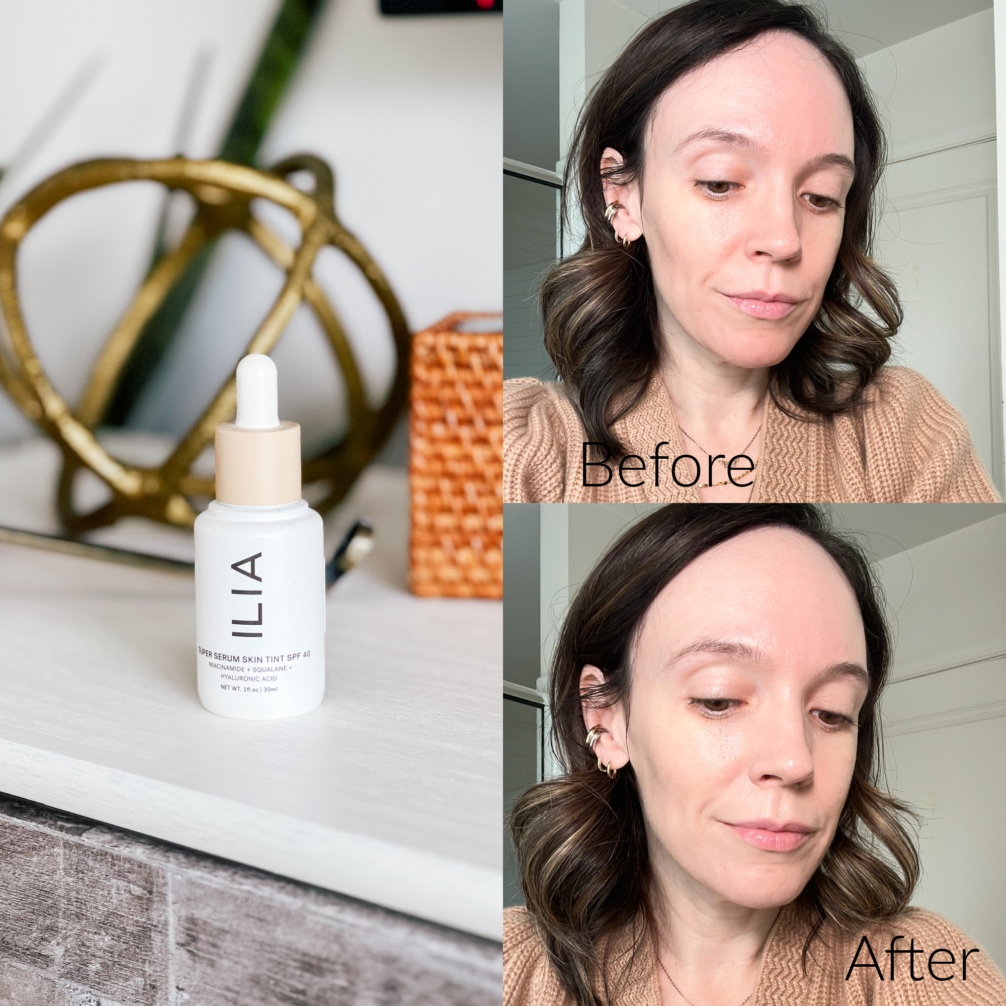 ILIA Super Serum Skin Tint Before and After