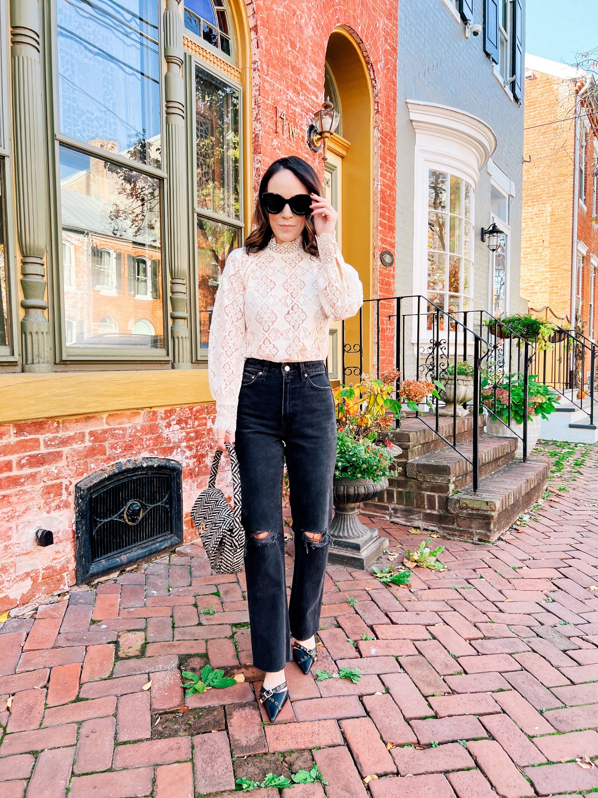 Lace Blouse and jeans