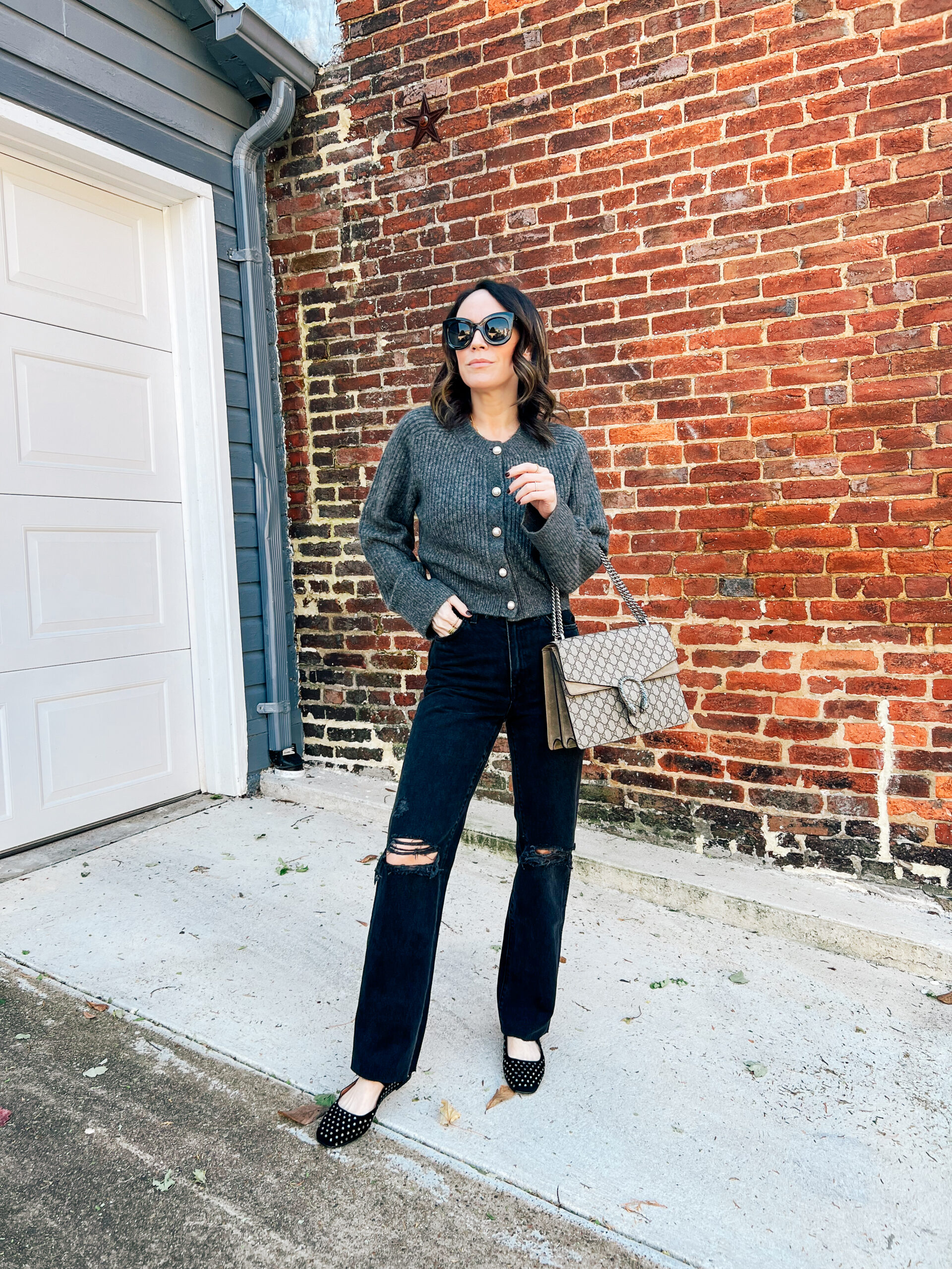 Black Flats with Denim