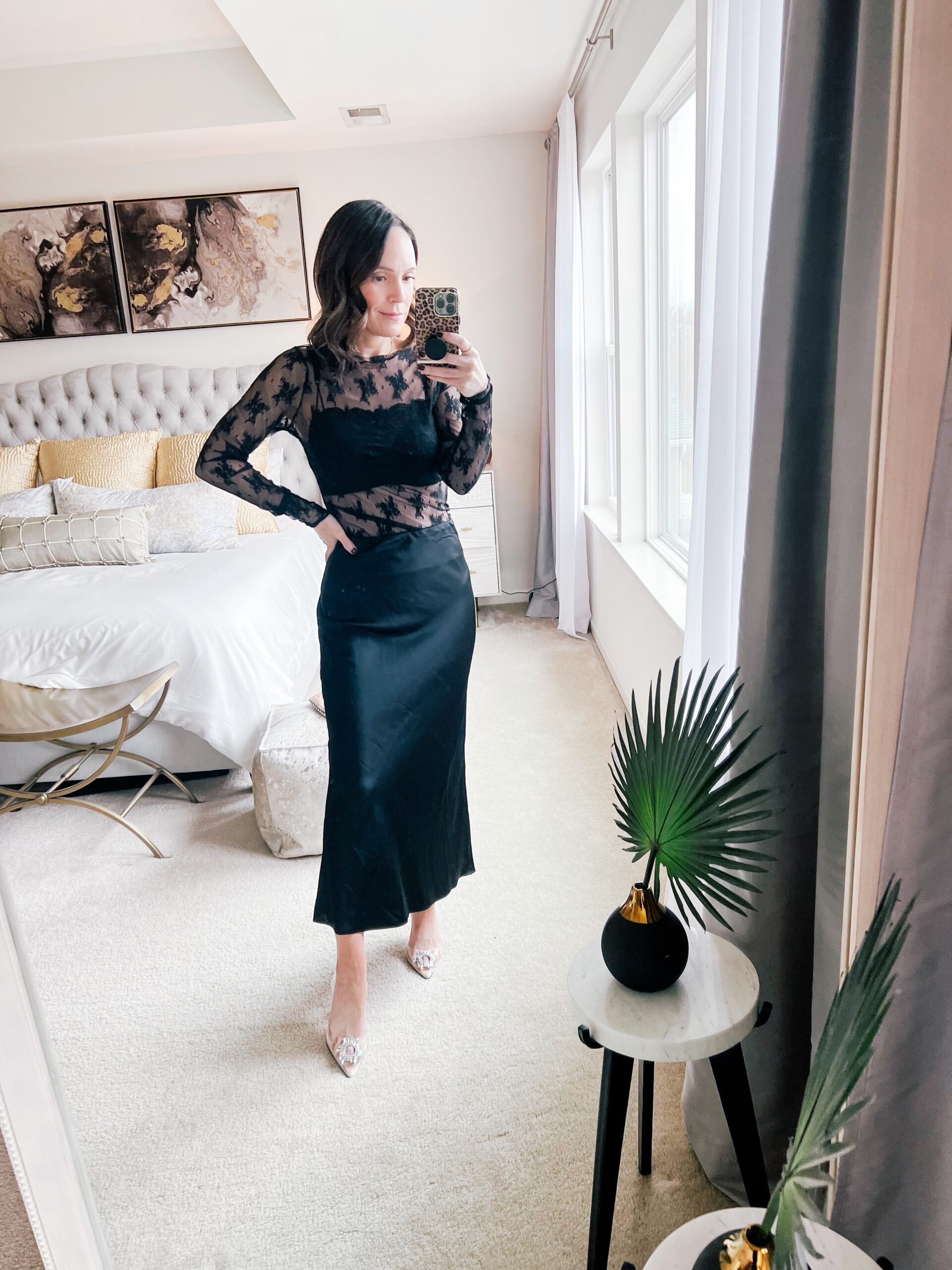 slip skirt outfit | November 2023 Outfit Details