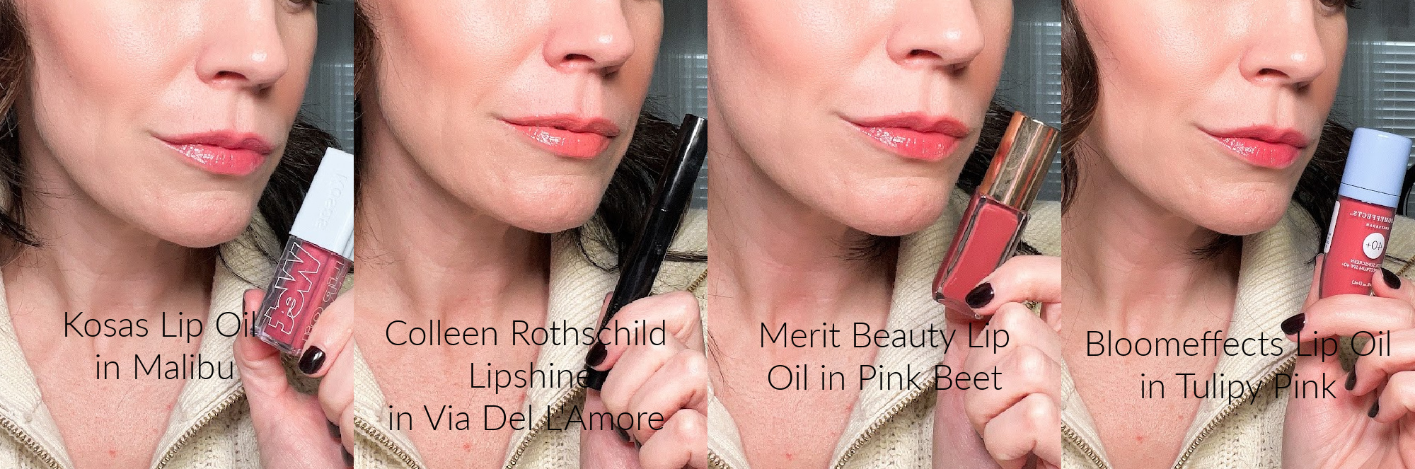 glossy lipstick swatches
