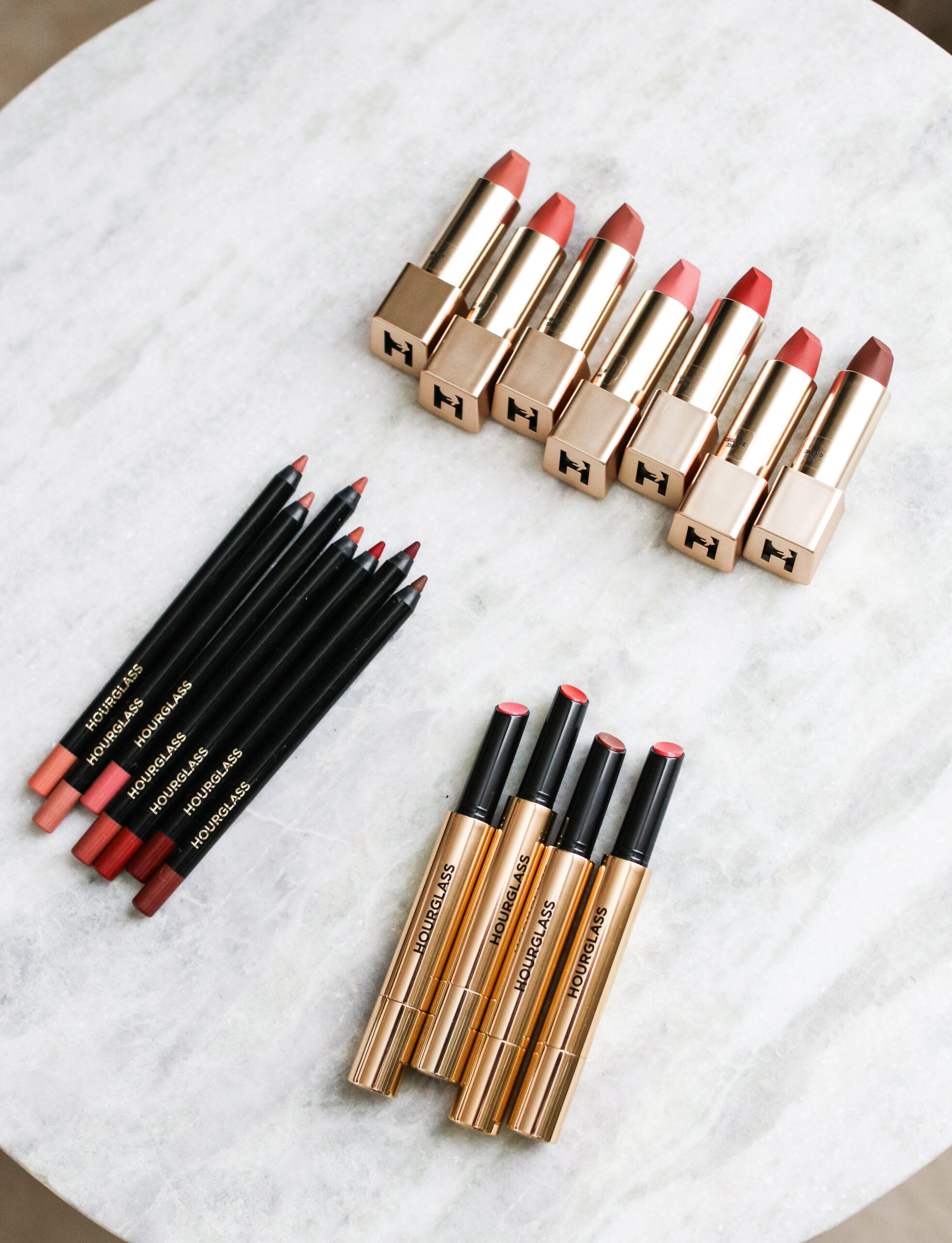 Hourglass Shape & Sculpt Lip Liners and Unlocked Soft Matte Lipsticks