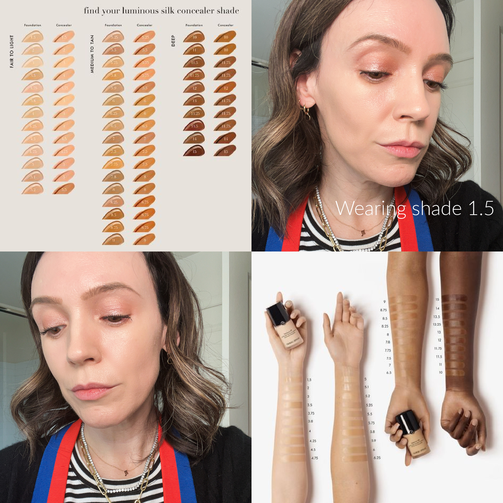Giorgio Armani Beauty Luminous Silk Foundation swatches