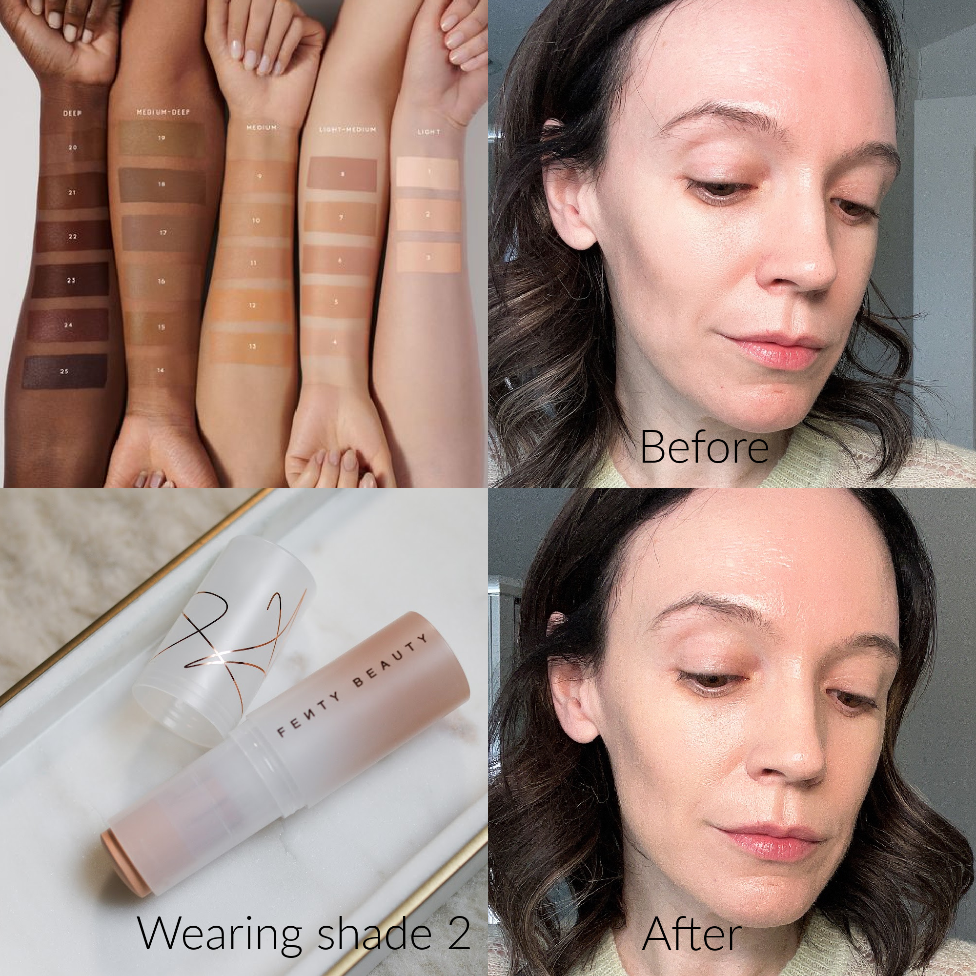 Fenty Beauty Eaze Drop Stick swatches