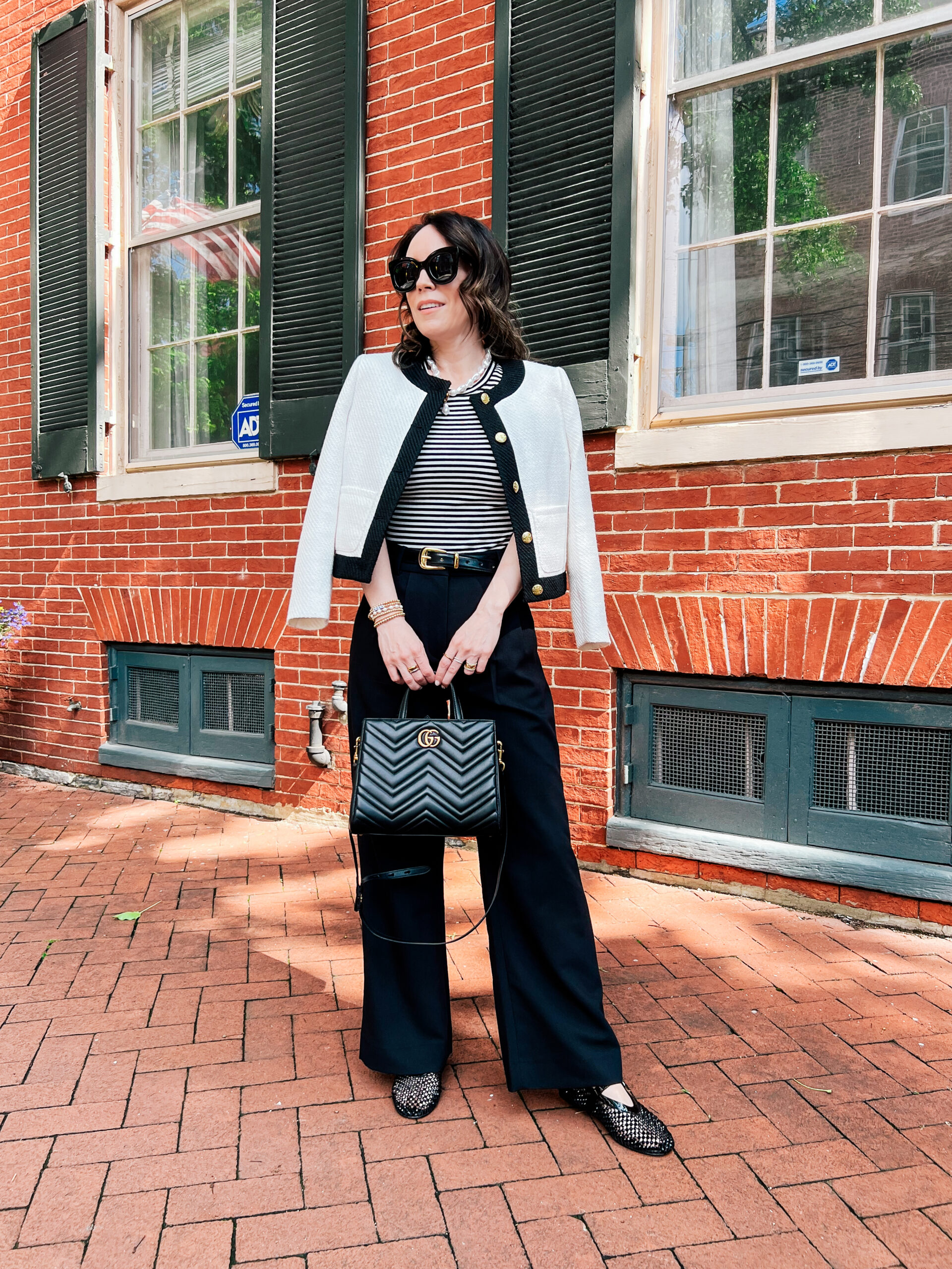 Tweed Jacket and black pants