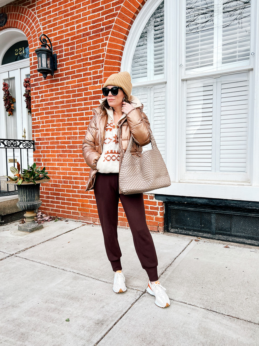 Knit Sweater and Slim Joggers | Comfy Fall/Winter Outfits